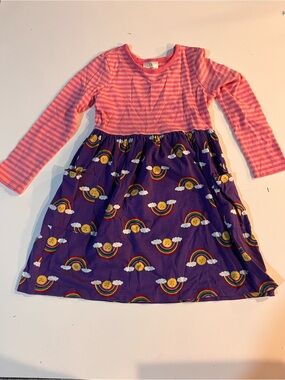 Hanna Andersson Pink Striped Top and rainbow dress